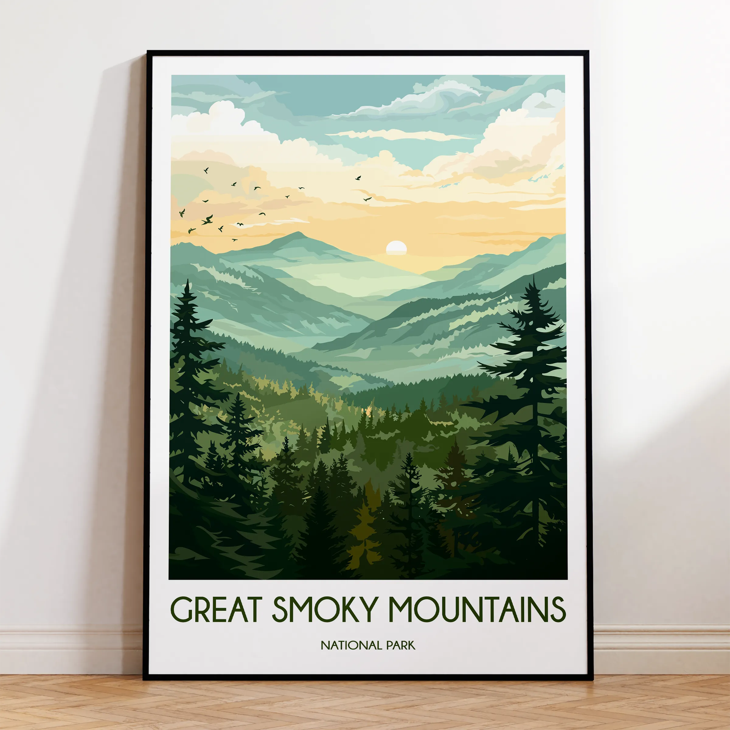 Smoky Mountains Modern Travel Poster