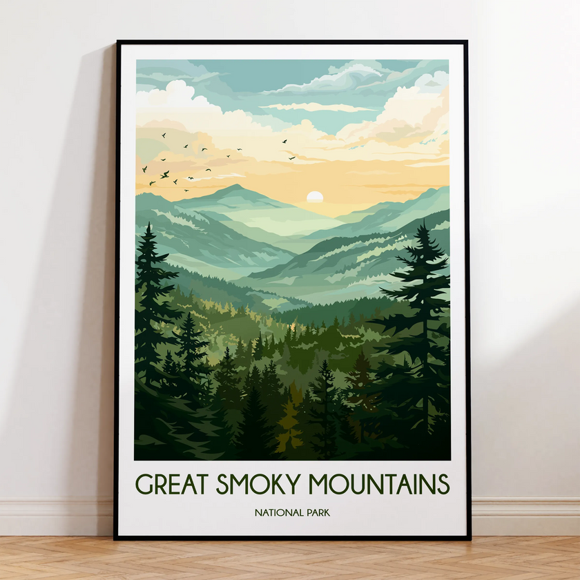 Smoky Mountains Modern Travel Poster