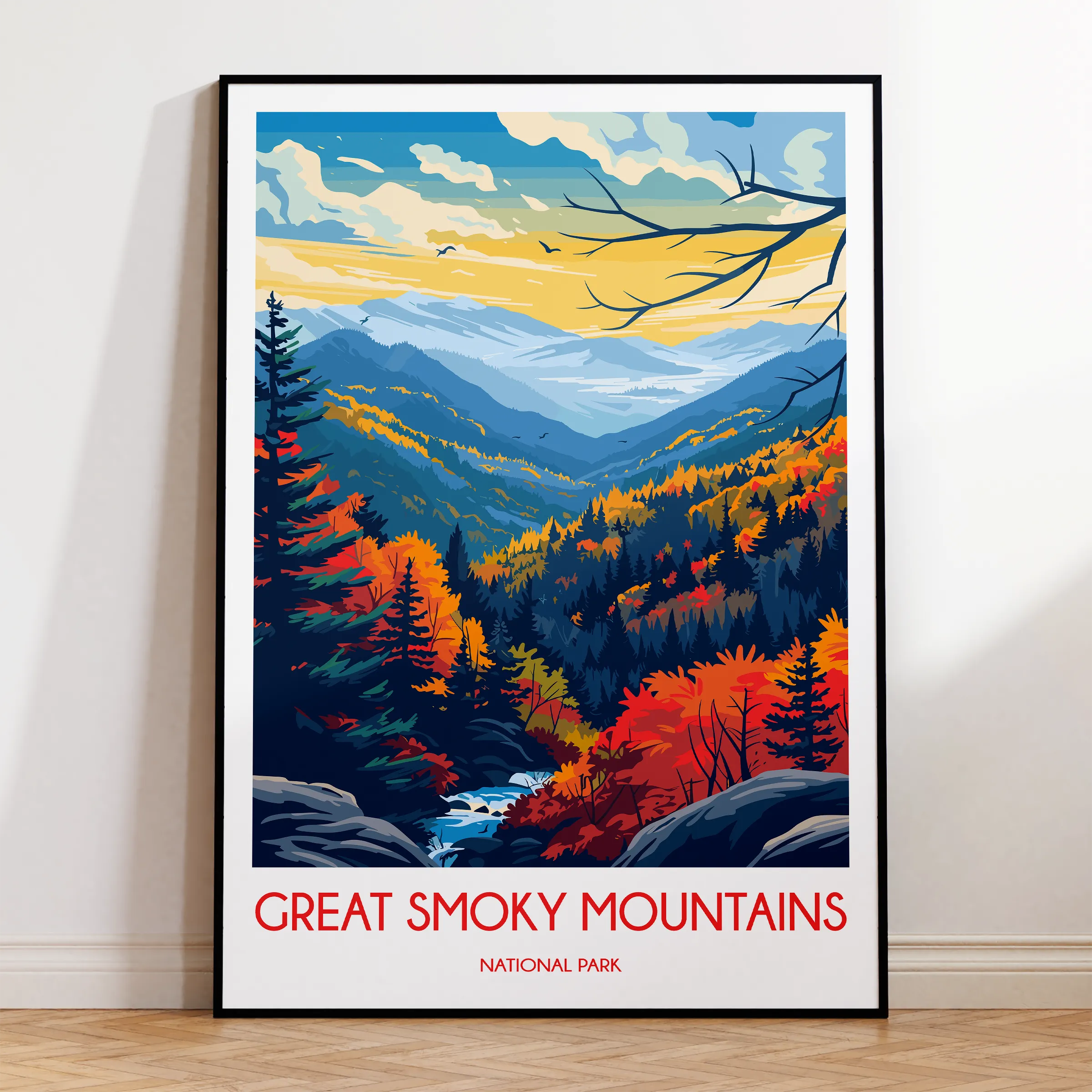 Smoky Mountains Modern Travel Poster