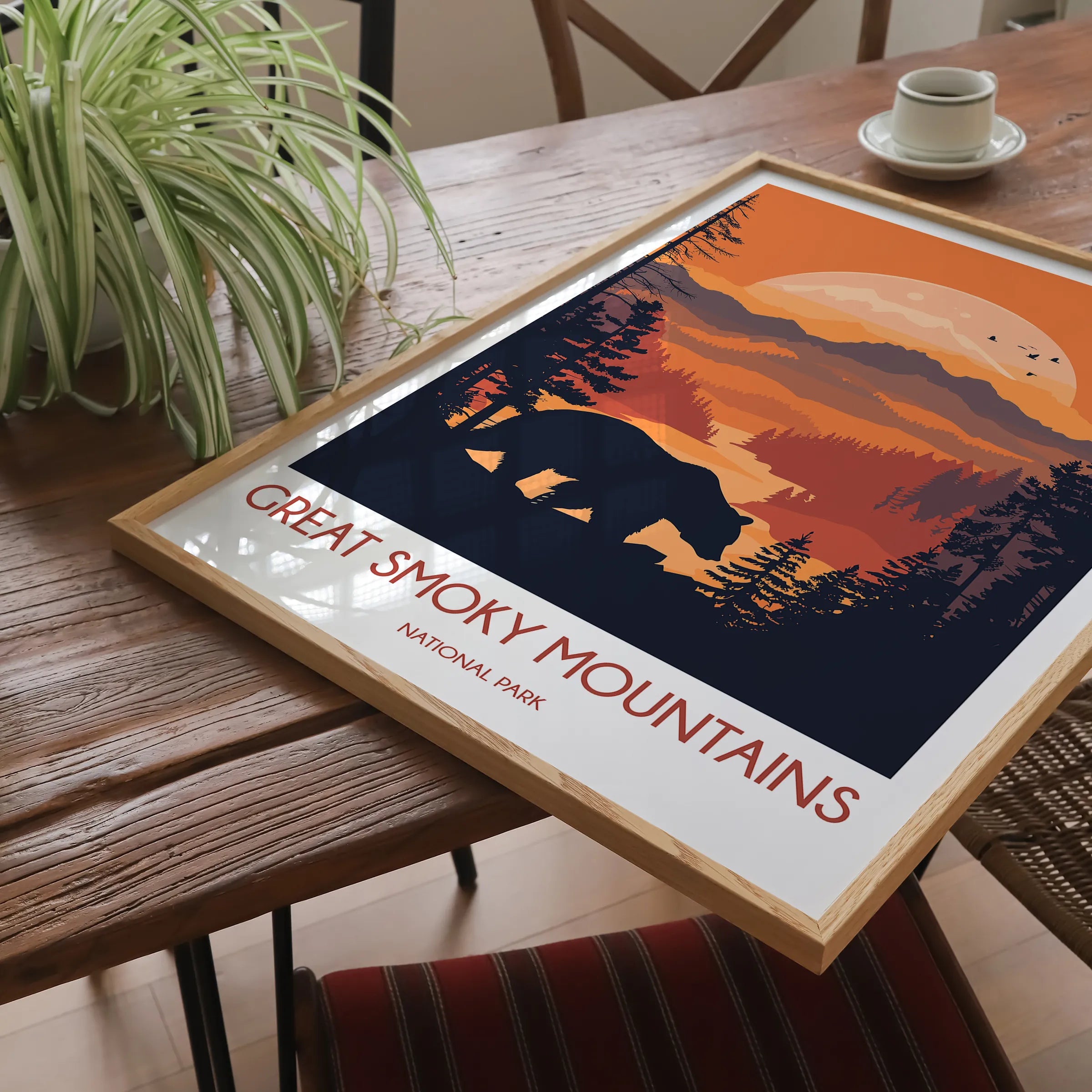 Smoky Mountains Retro Travel Illustration