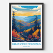 Smoky Mountains Retro Travel Illustration