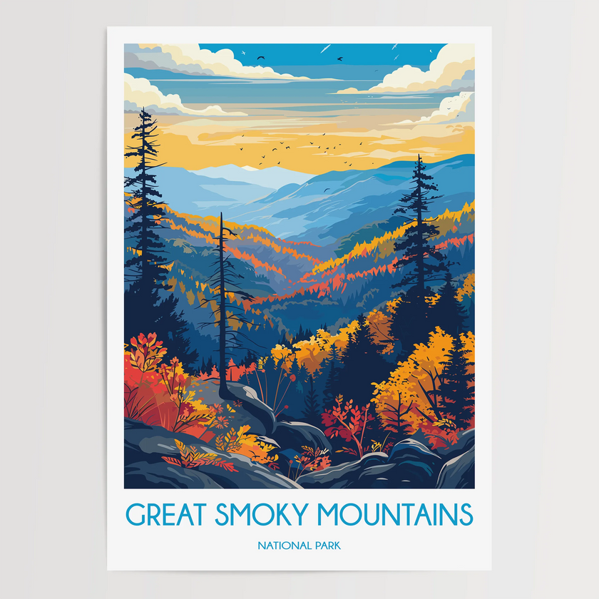 Smoky Mountains Scenic Landscape Art