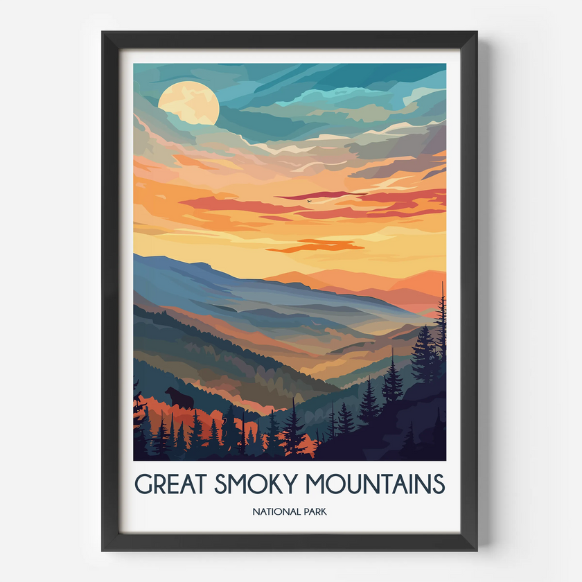 Smoky Mountains Scenic Landscape Art