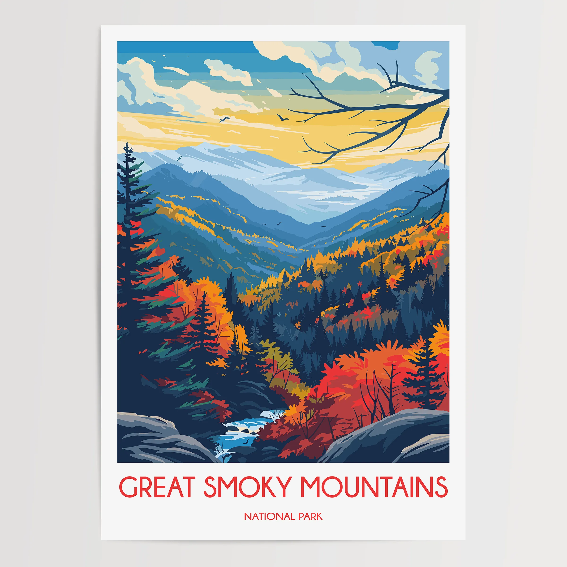 Smoky Mountains Souvenir Poster Print