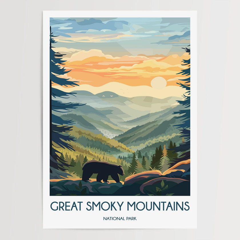 Smoky Mountains Souvenir Poster Print
