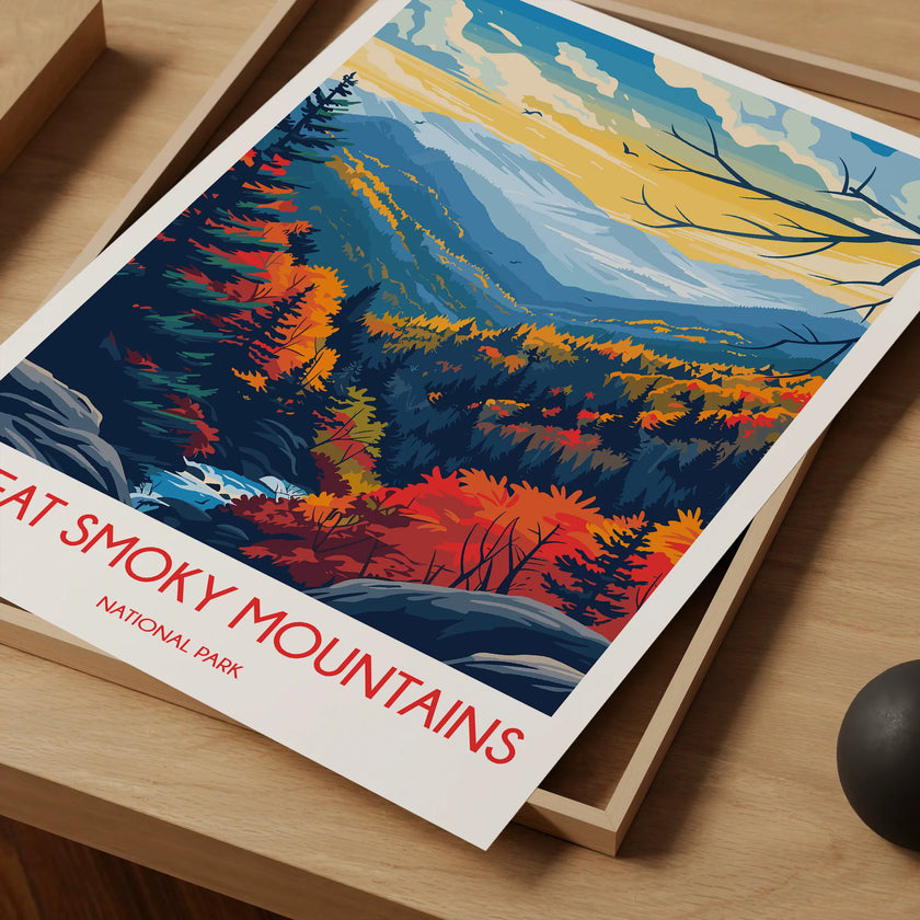 Smoky Mountains Vintage Style Print