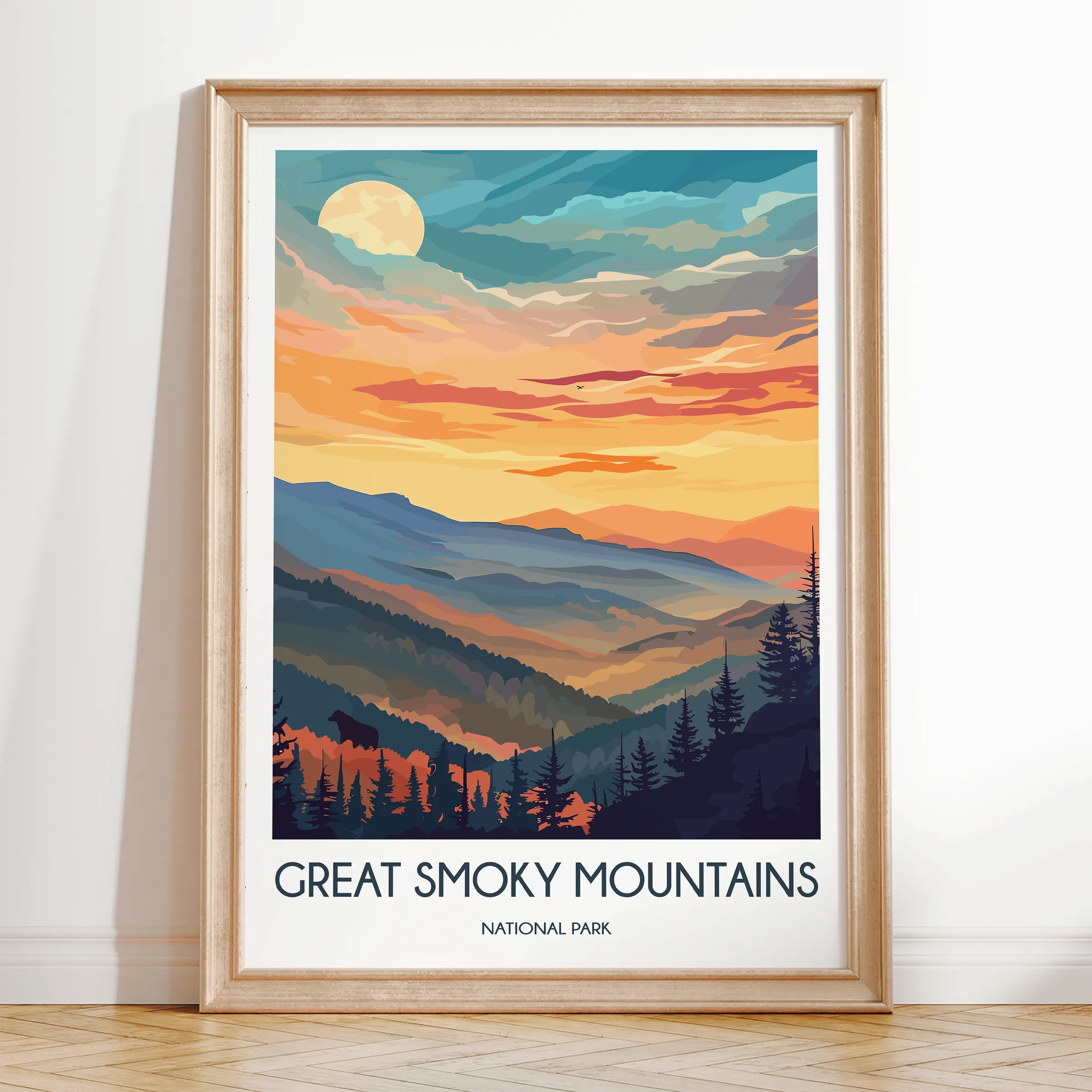 Smoky Mountains Vintage Style Print