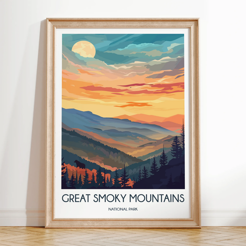 Smoky Mountains Vintage Style Print