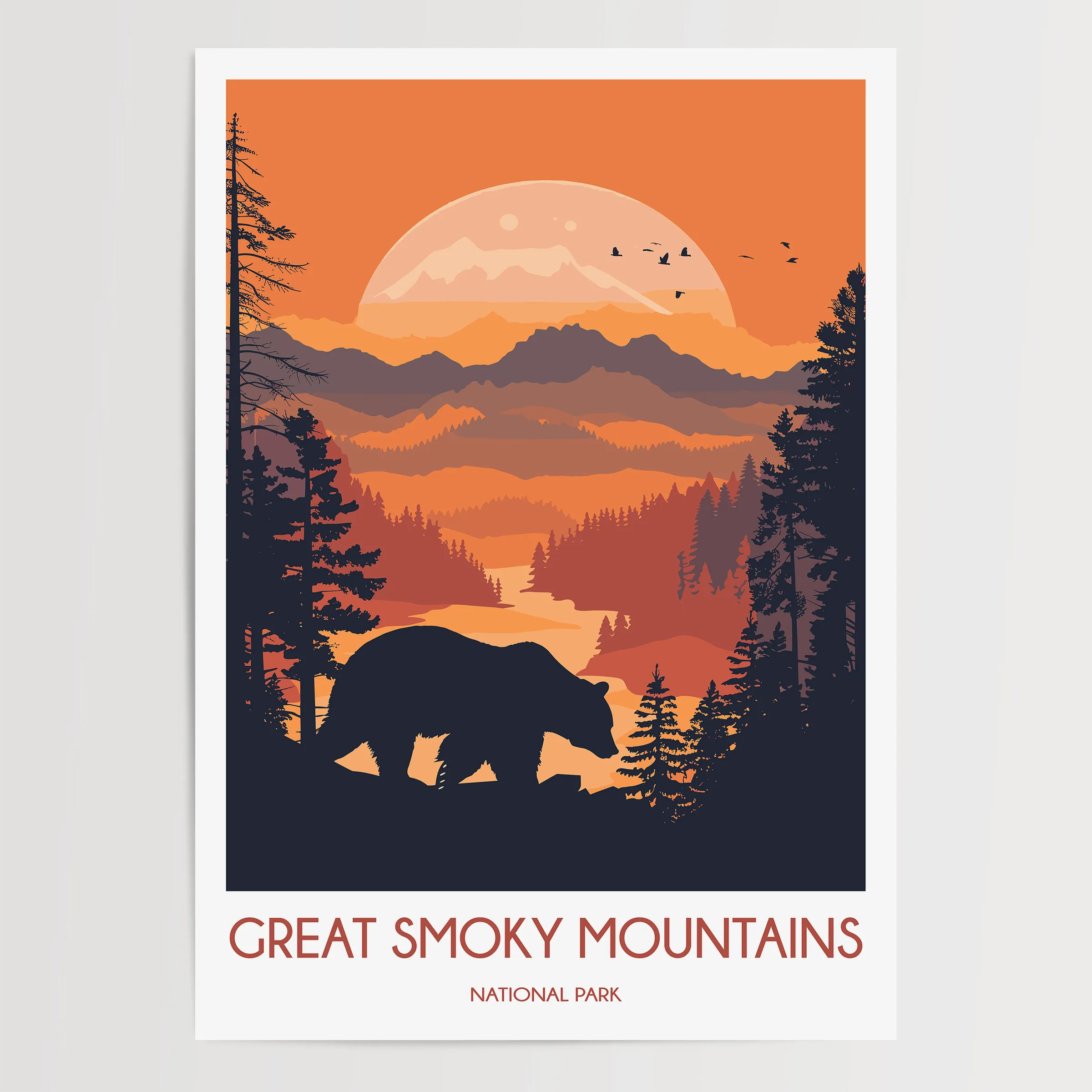 Smoky Mountains Vintage Style Print