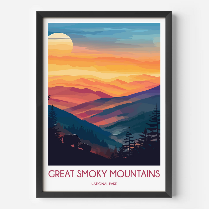 Smoky Mountains Vintage Style Print