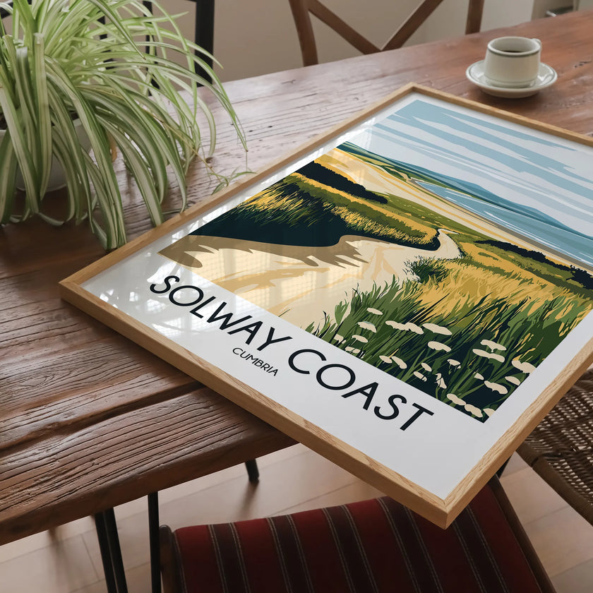 Solway Coast Retro Travel Illustration