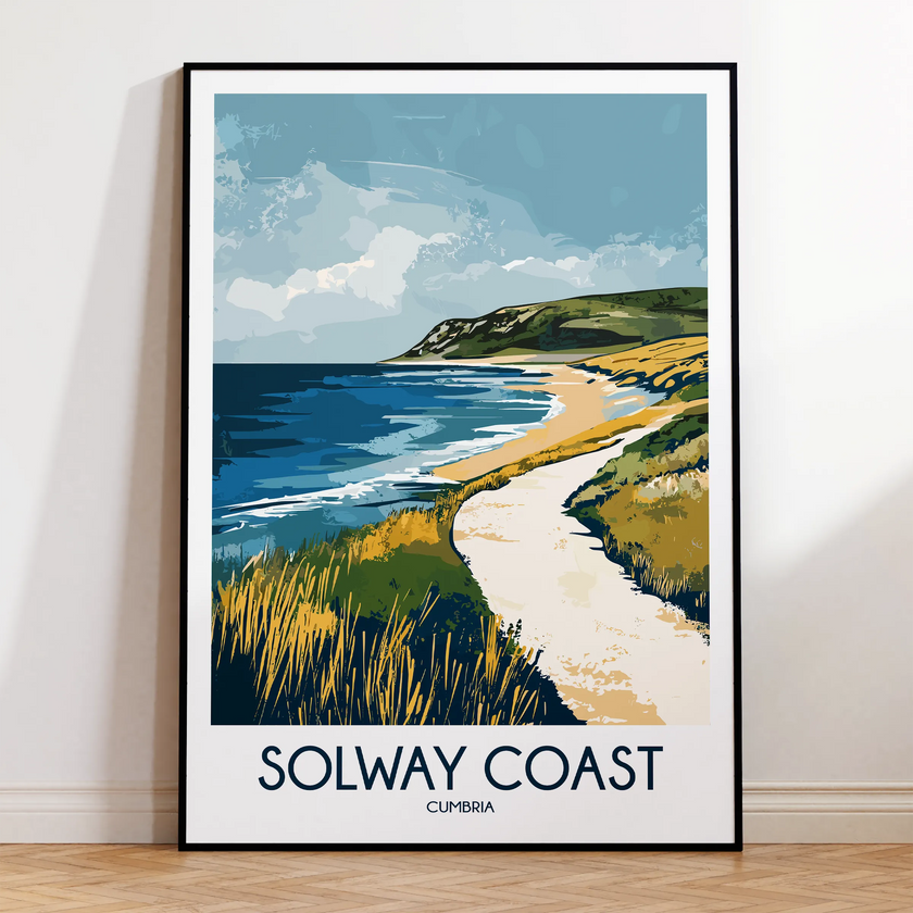 Solway Coast Retro Travel Illustration
