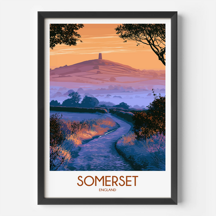 Somerset Retro Travel Illustration