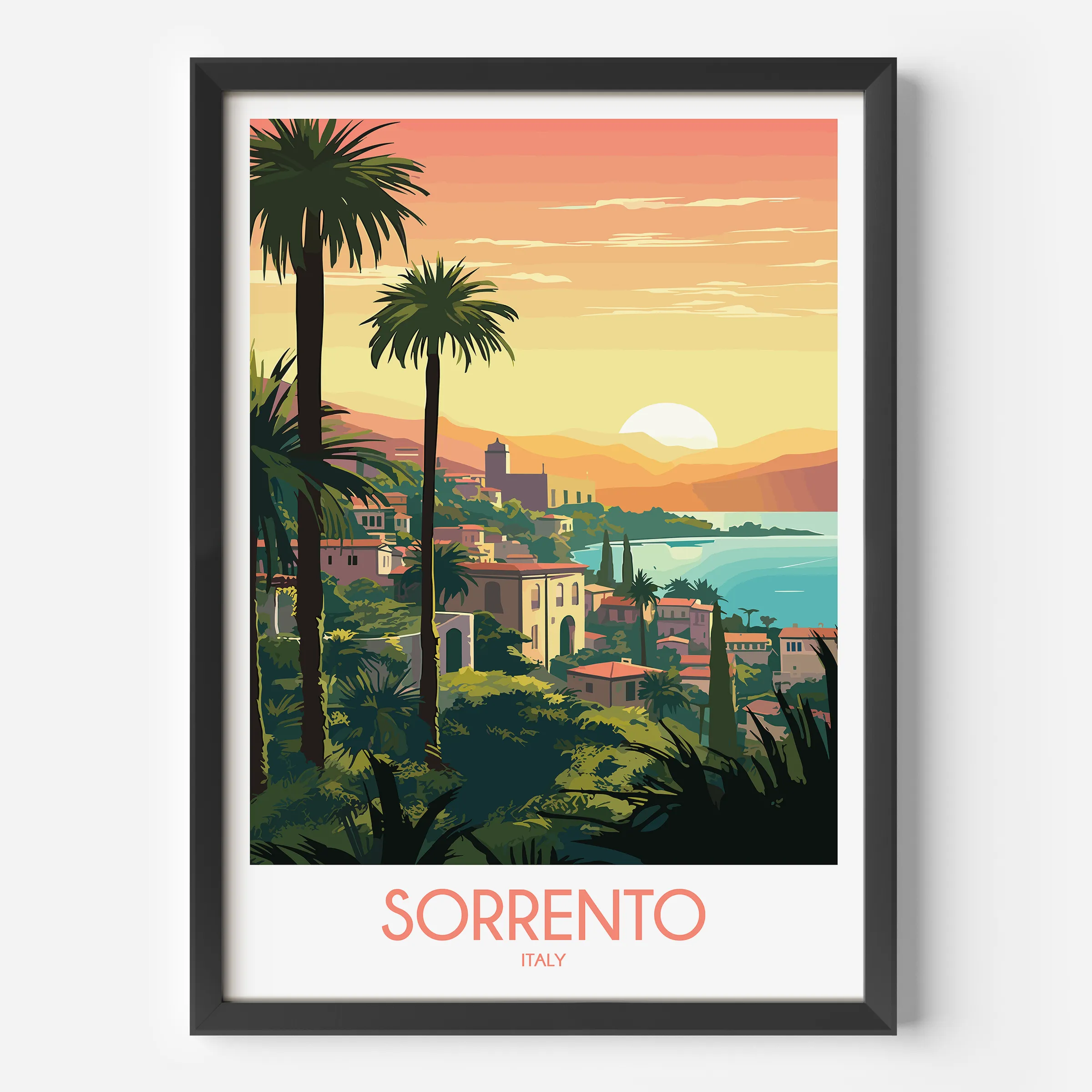 Sorrento Retro Travel Illustration
