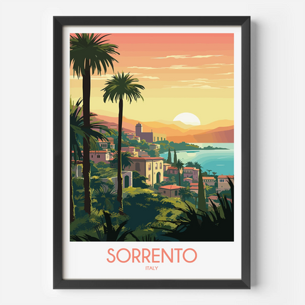 Sorrento Retro Travel Illustration