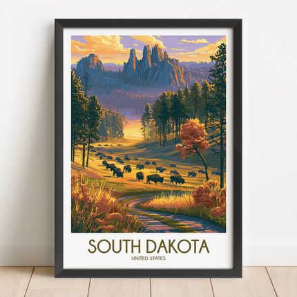 South Dakota Minimalist Wall Art