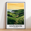 South Devon Retro Travel Illustration