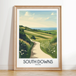 South Downs Modern Travel Poster