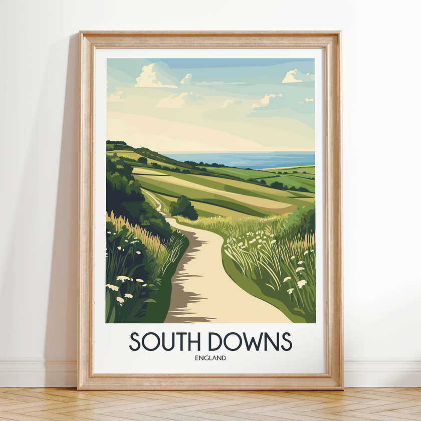 South Downs Modern Travel Poster