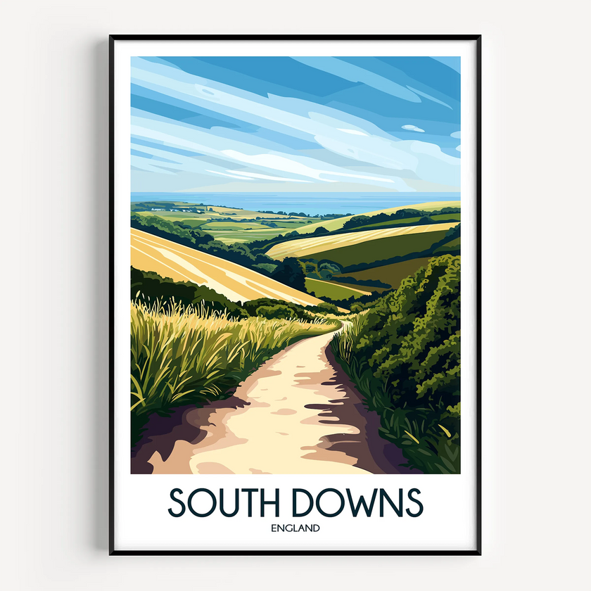 South Downs Modern Travel Poster