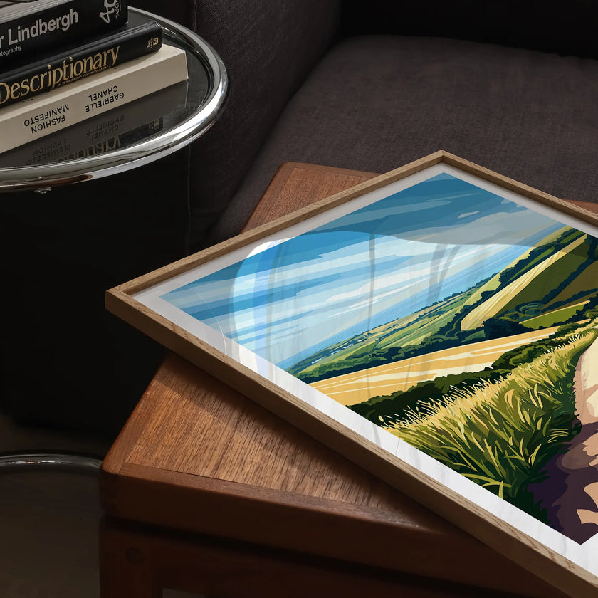 South Downs Retro Travel Illustration