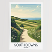 South Downs Vintage Style Print