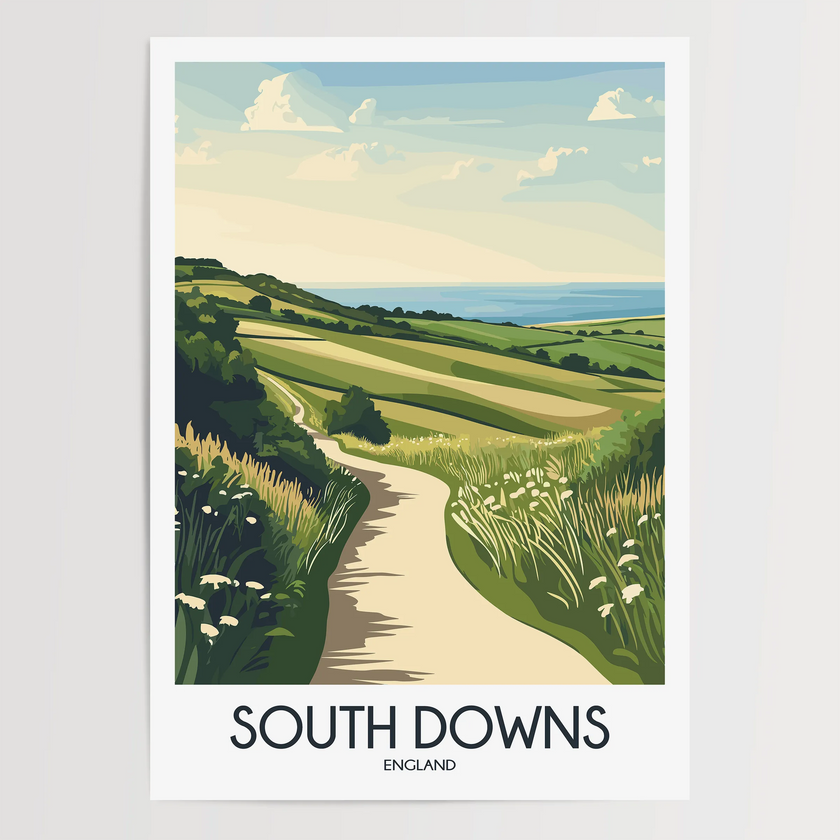South Downs Vintage Style Print