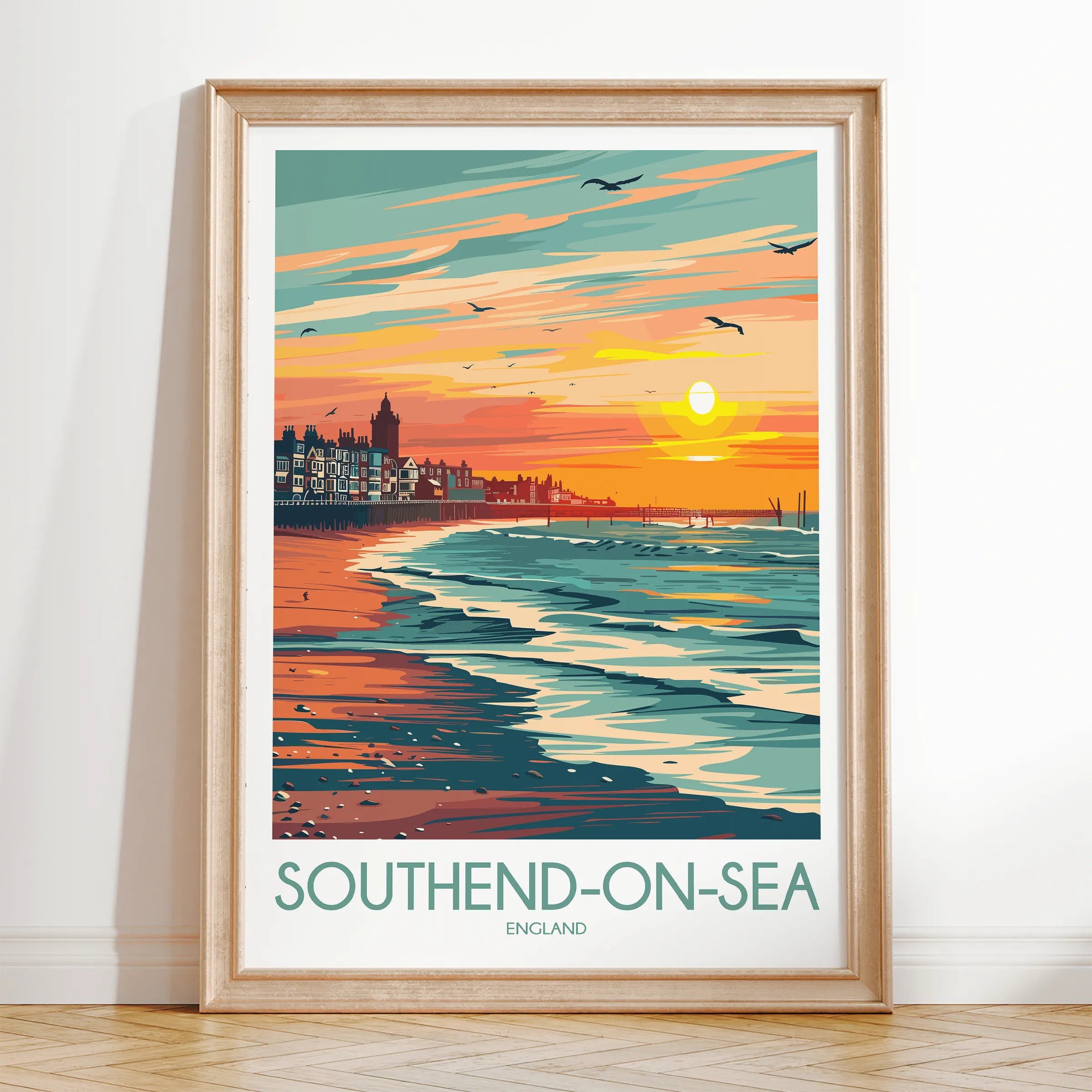 Southend-On-Sea Modern Travel Poster