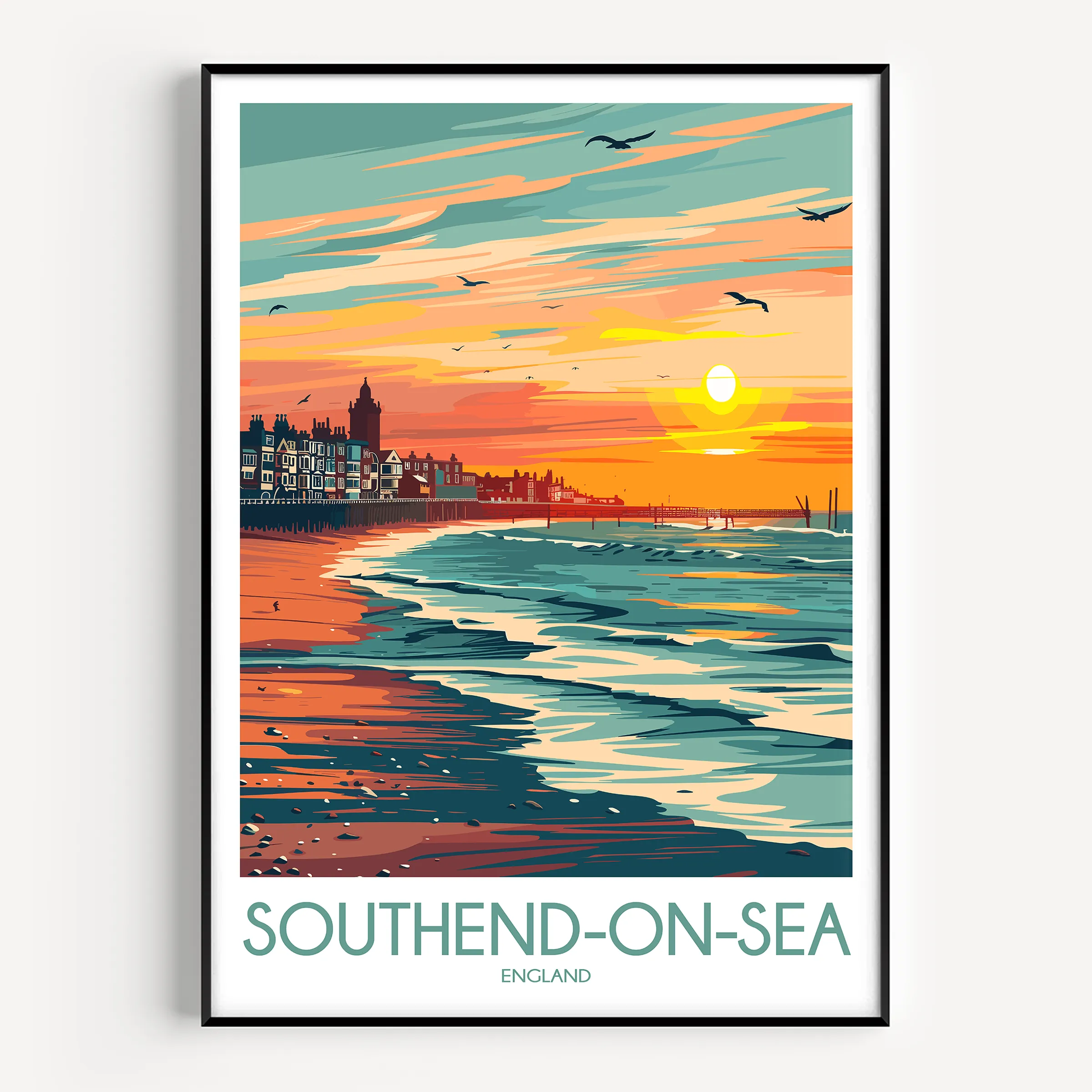 Southend-On-Sea Retro Travel Illustration