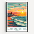 Southend-On-Sea Retro Travel Illustration