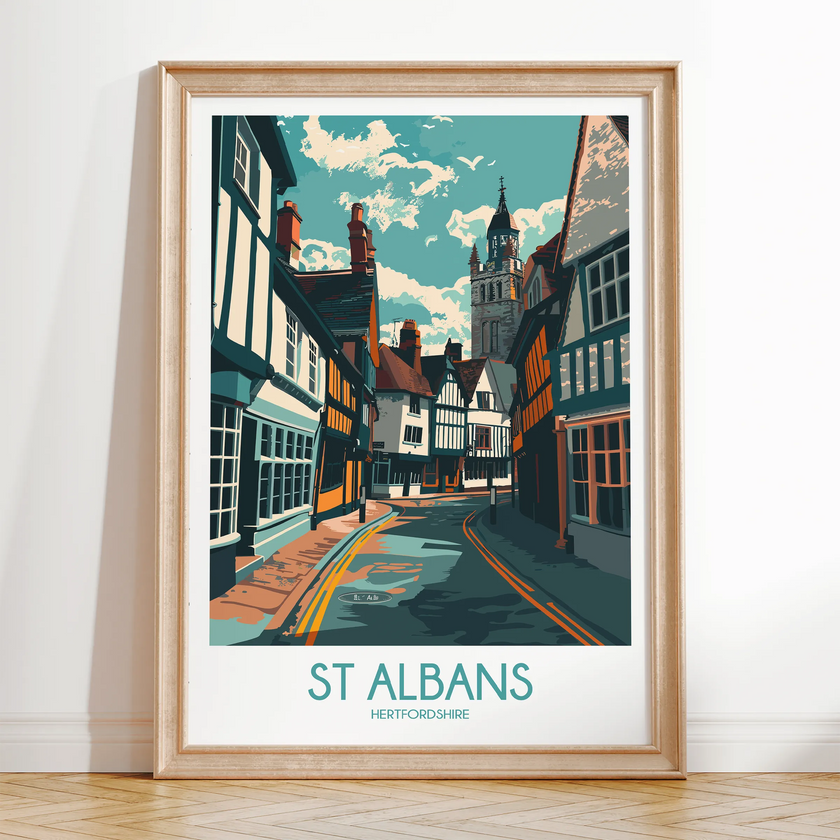St Albans Modern Travel Poster
