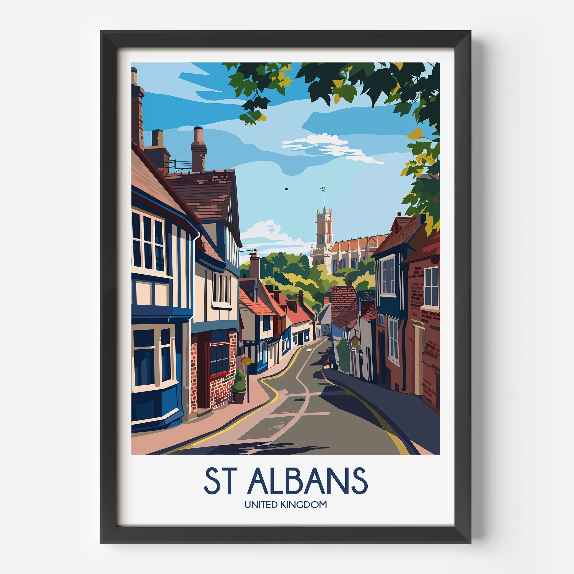 St Albans Modern Travel Poster