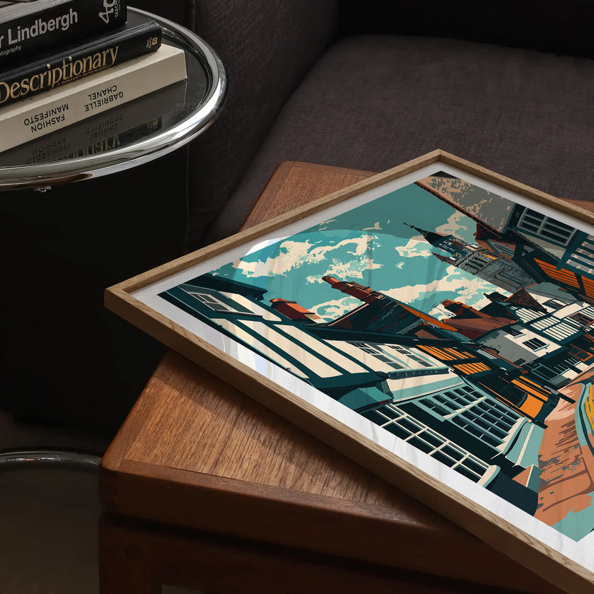 St Albans Retro Travel Illustration