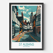 St Albans Retro Travel Illustration