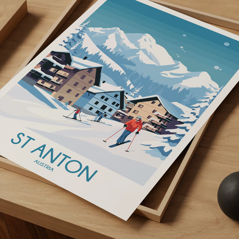 St Anton Modern Travel Poster