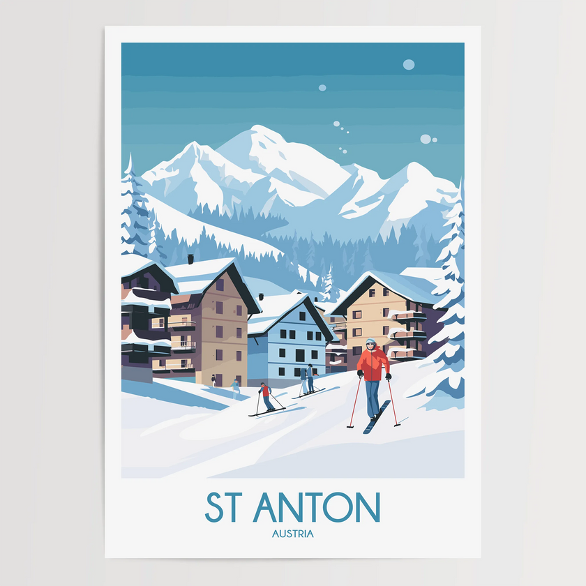 St Anton Retro Travel Illustration