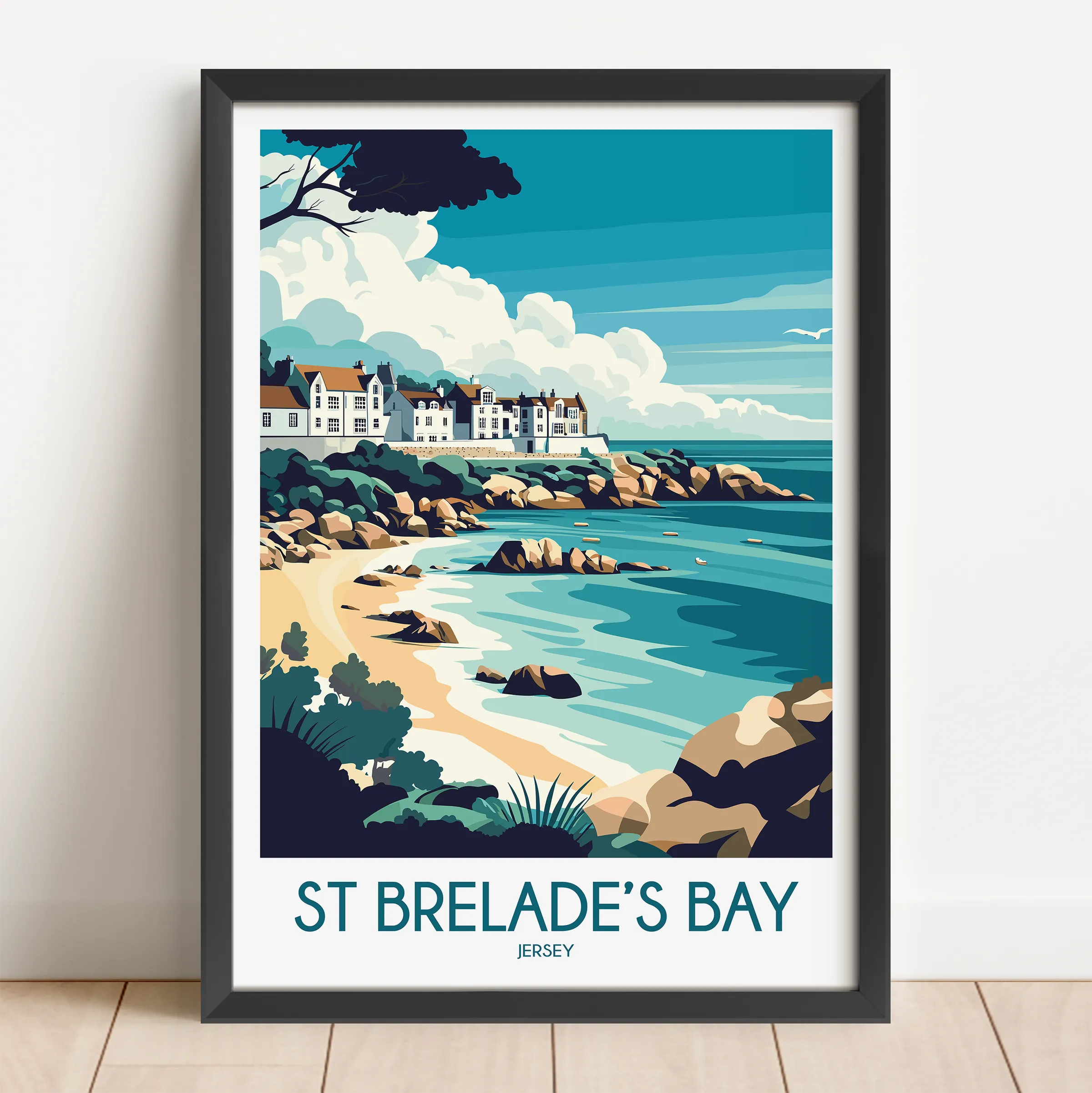 St Brelade'S Bay Modern Travel Poster