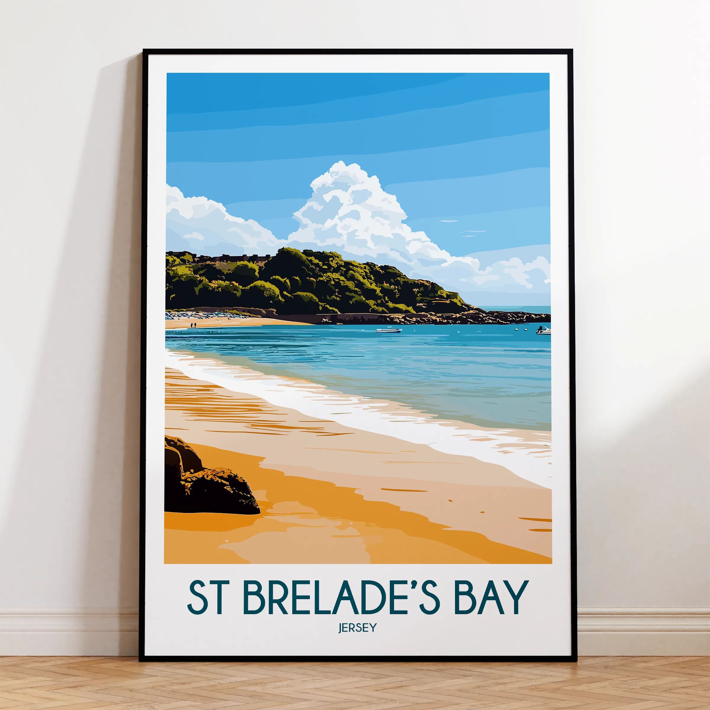 St Brelades Bay Modern Travel Poster