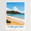 St Brelades Bay Retro Travel Illustration