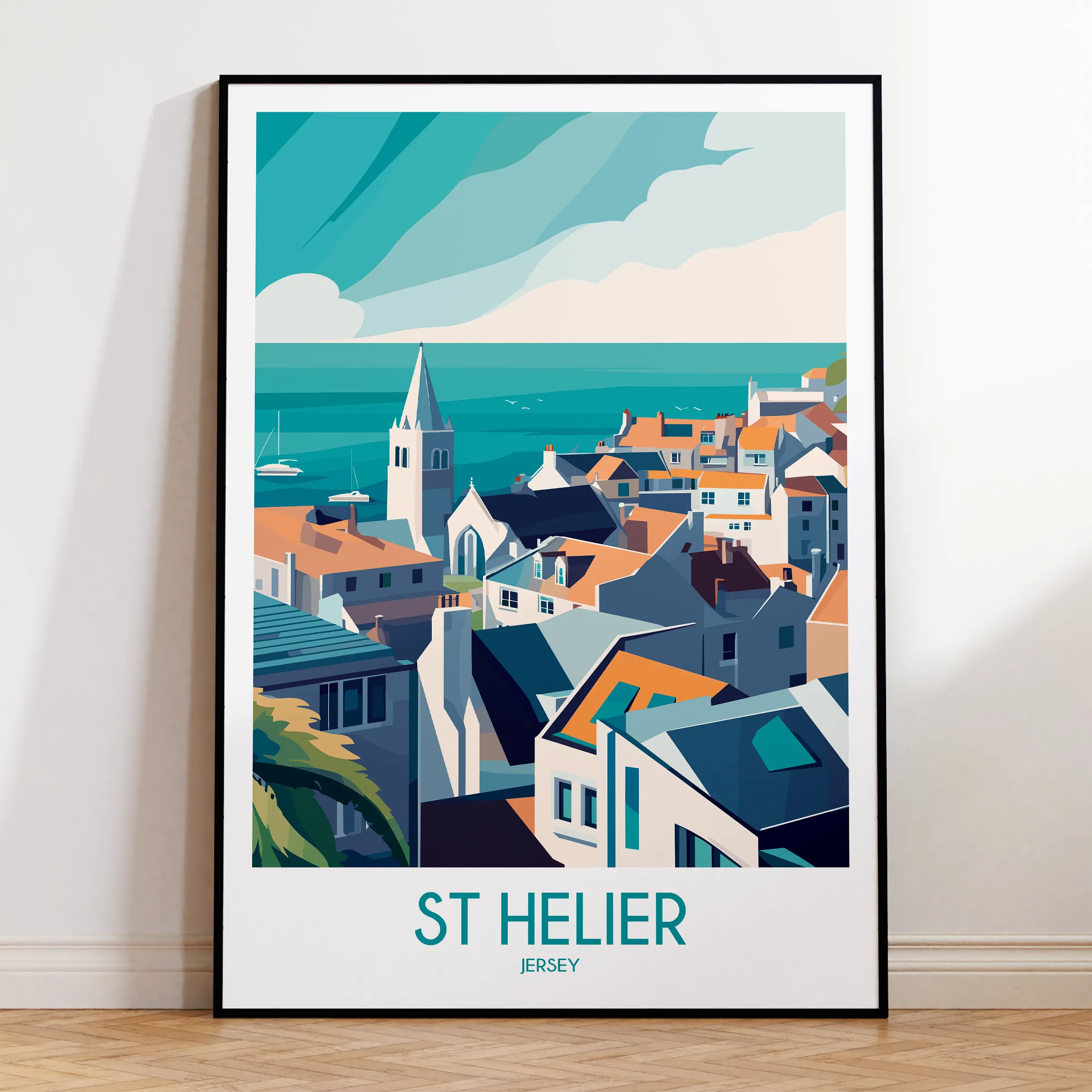 St Helier Modern Travel Poster