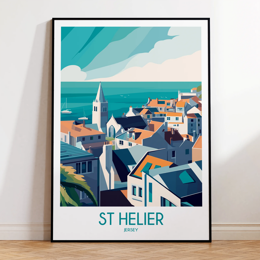 St Helier Modern Travel Poster