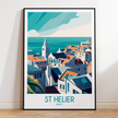St Helier Retro Travel Illustration
