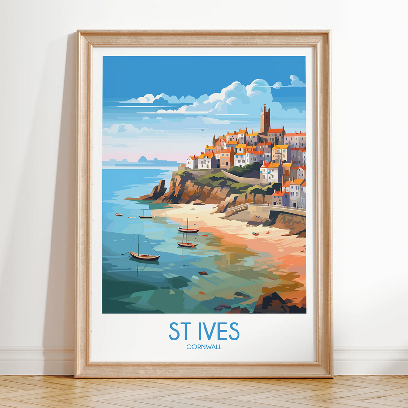 St Ives Modern Travel Poster