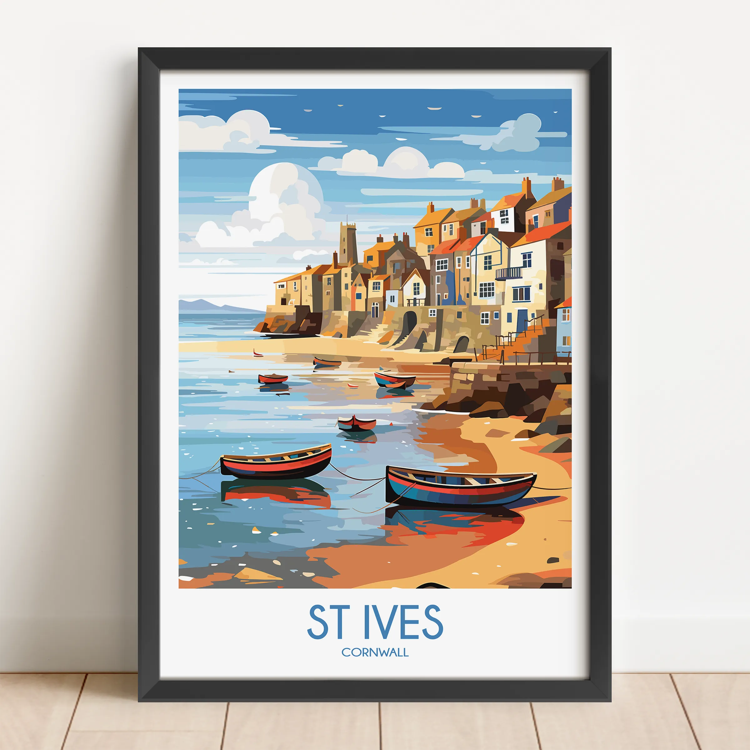St Ives Retro Travel Illustration