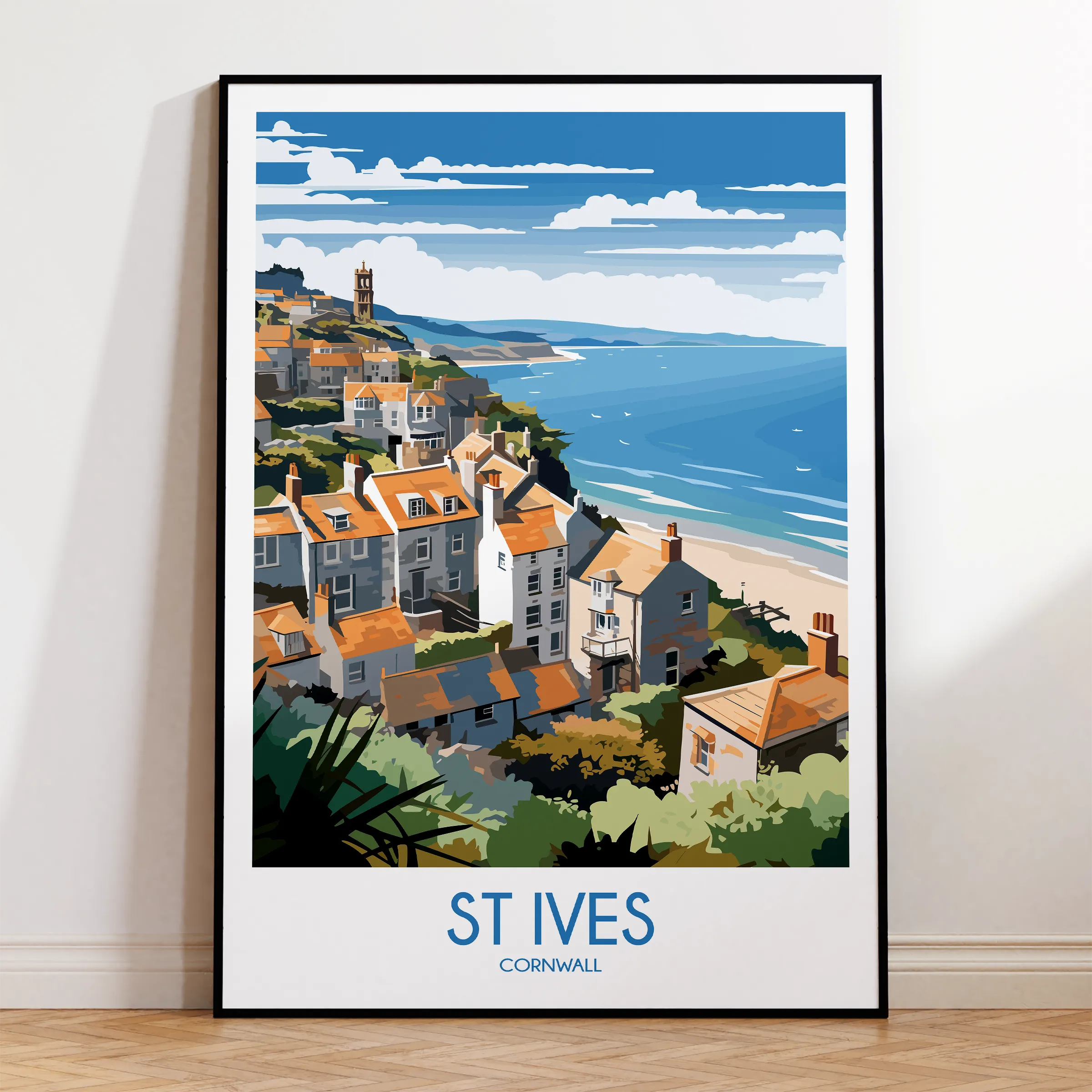 St Ives Retro Travel Illustration