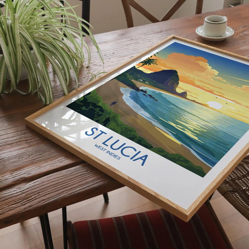 St Lucia Modern Travel Poster