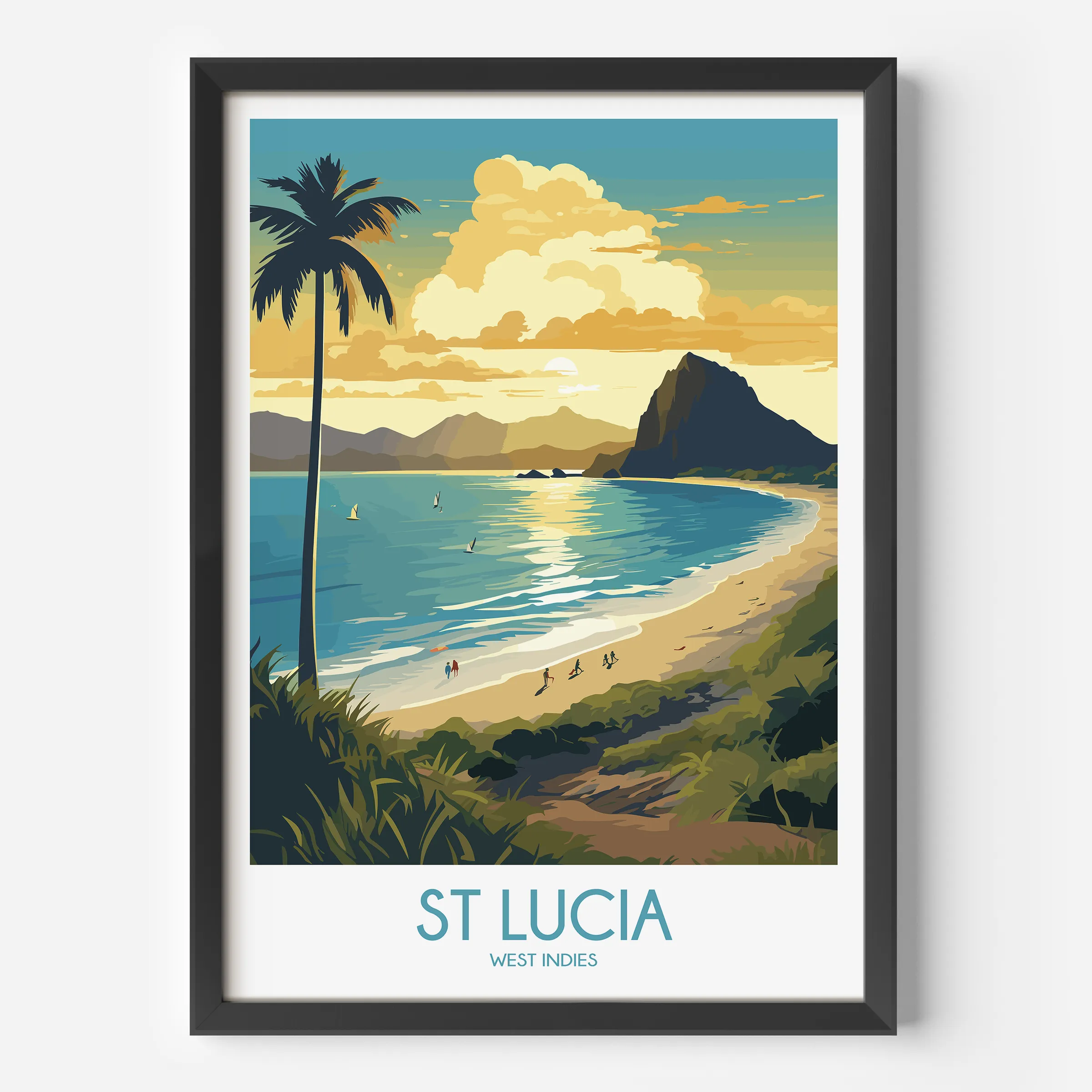St Lucia Modern Travel Poster