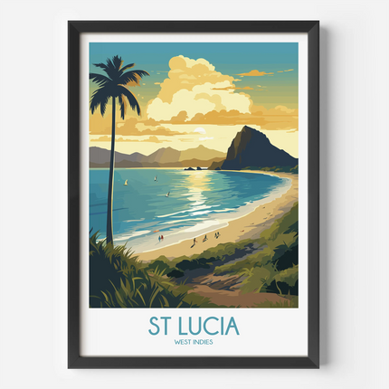 St Lucia Modern Travel Poster