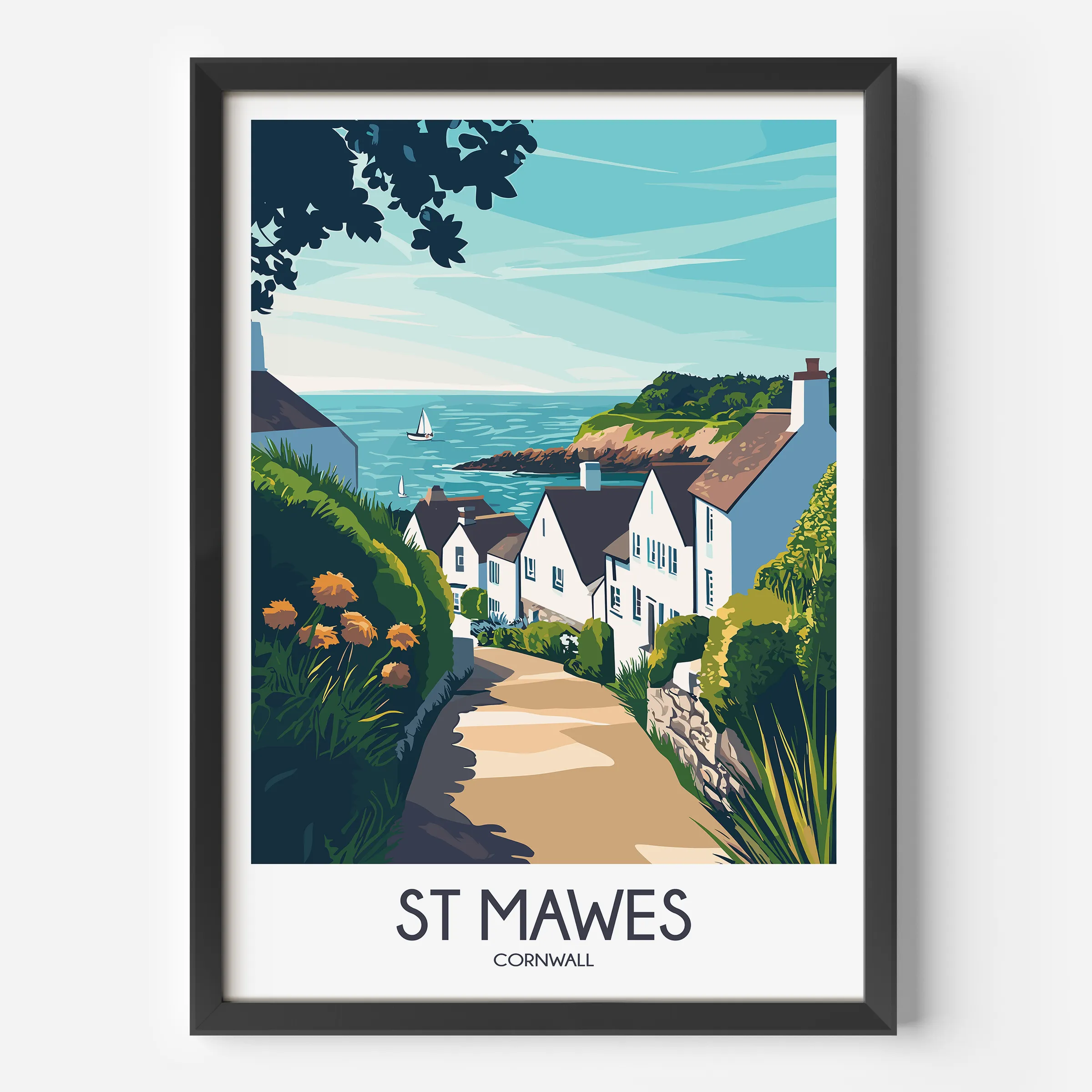 St Mawes Modern Travel Poster
