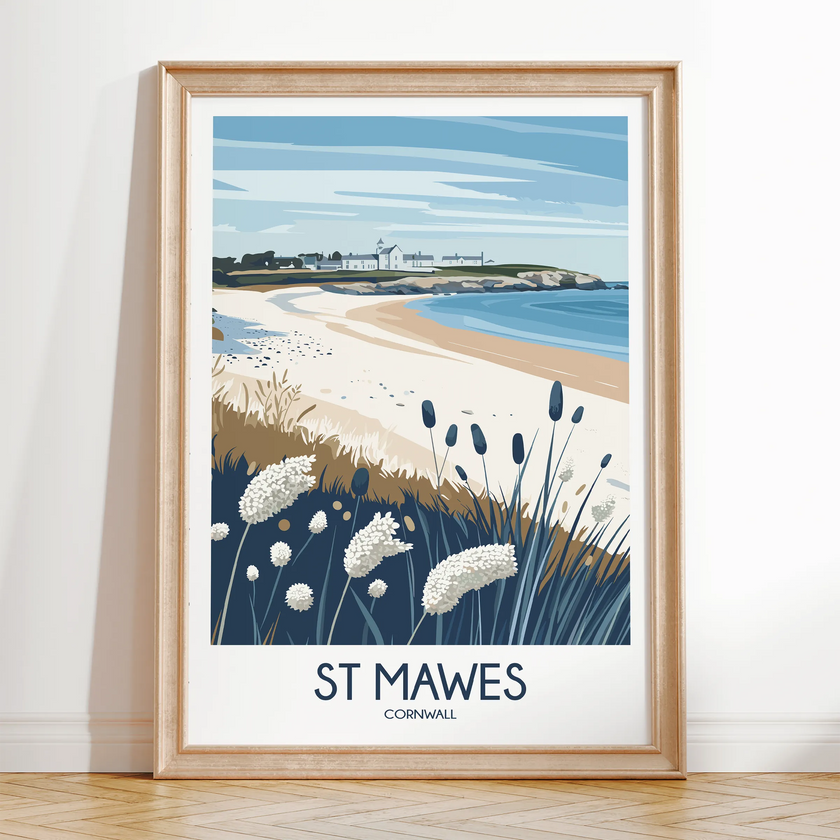 St Mawes Retro Travel Illustration